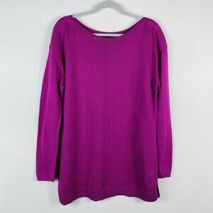 Talbots Size Large Bateau Neck Sweater Purple Cotton Blend